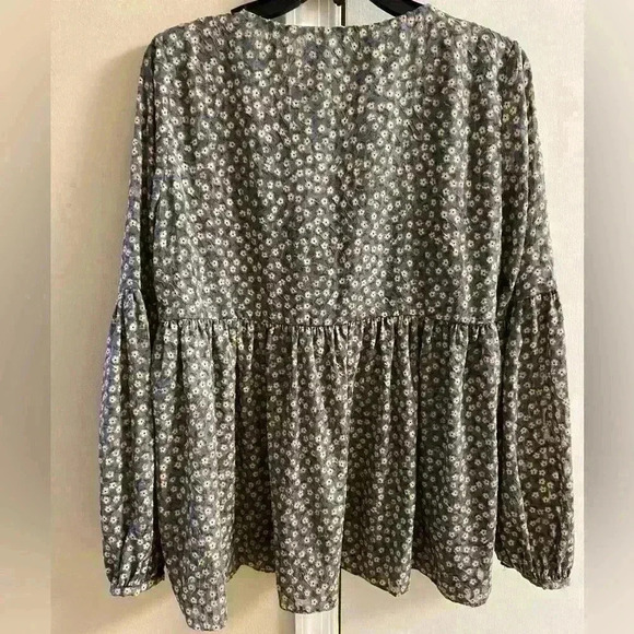 Zara Trafaluc Collection Floral Long Sleeve Blouse Medium - Picture 5 of 8